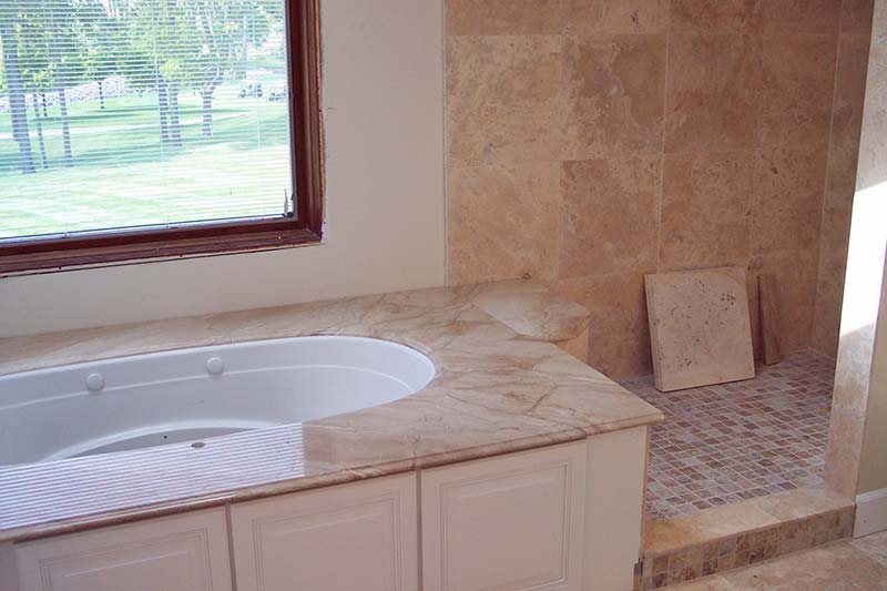 Daino Realle Marble tub and shower. 