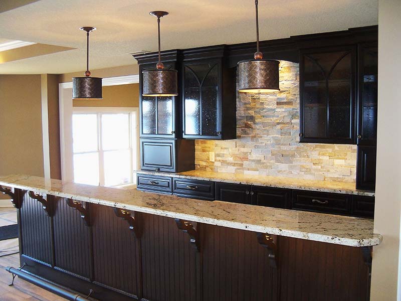 This Spring Beige Granite bar creating a welcoming atmosphere.