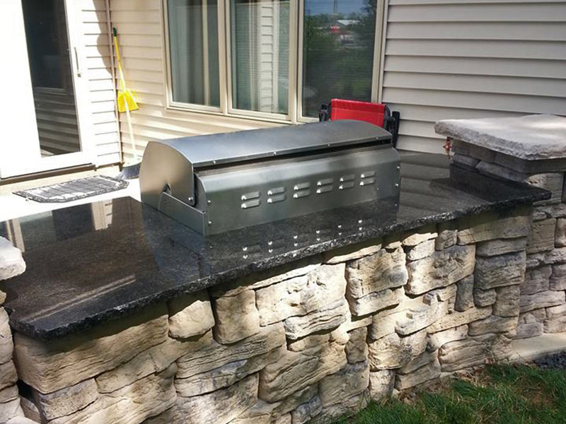 Black Coffee Granite was used in this outdoor kitchen and bbq.
